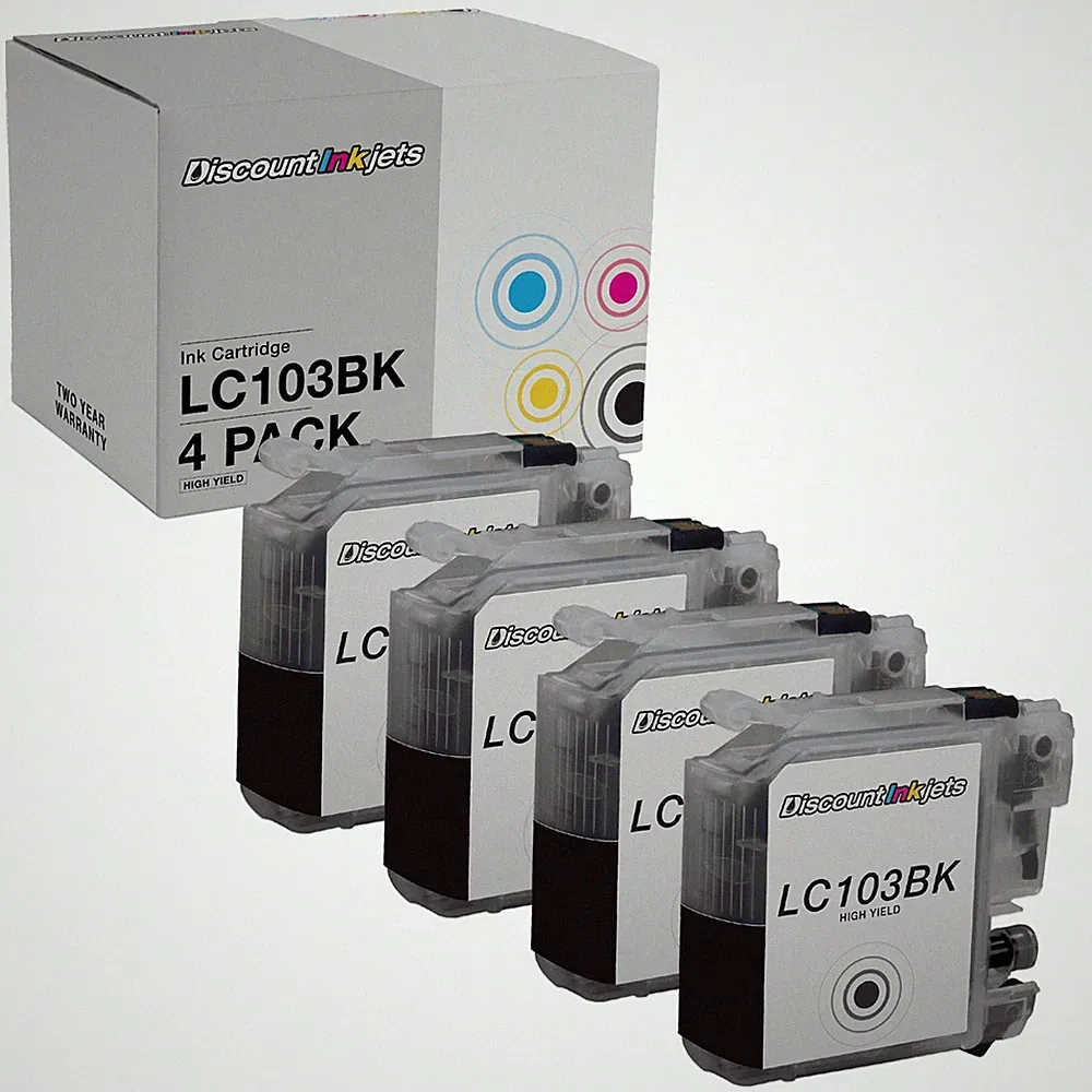 4 LC103BK for Brother LC103XL LC103 XL BLACK Ink Cartridge High Yield MFC-J6520D