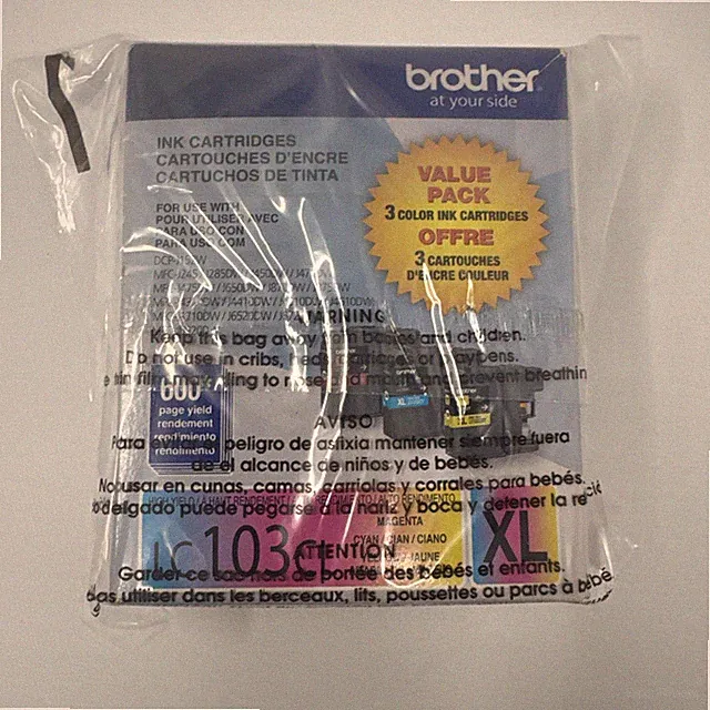 Brother LC103 XL 3PKS Ink Cartridge - Value Pack 07/23
