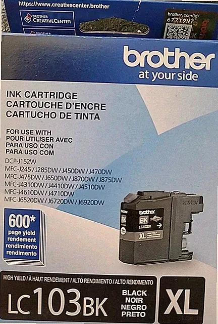 BROTHER LC103BK BLACK INK CARTRIDGE 02 2026 New OEM Genuine USA Seller