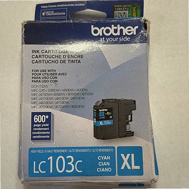 Brother LC103C XL Cyan Ink Cartridge Genuine New (11/2025)