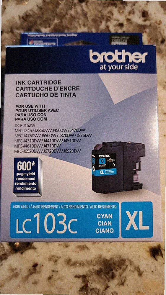 Brother LC103C XL Cyan Ink Cartridge Genuine New (Item #108)