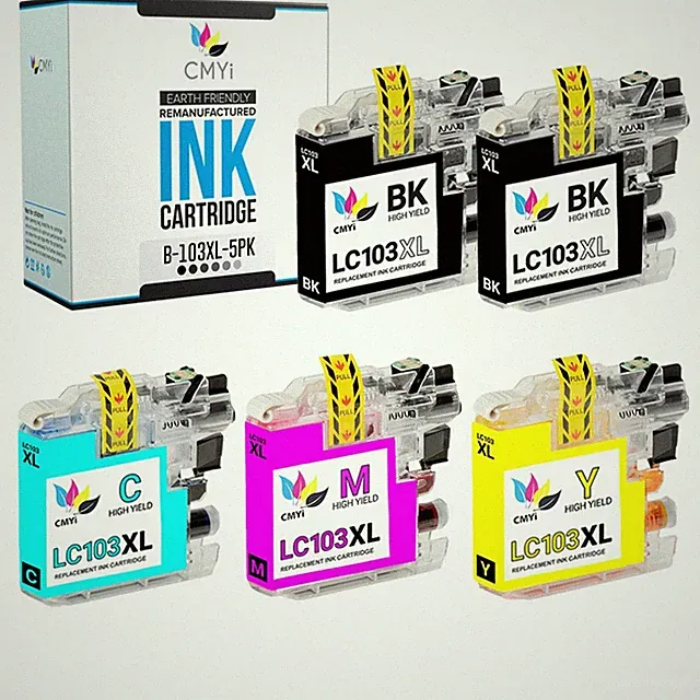Compatible Black and Color Ink Lot fits Brother LC103XL