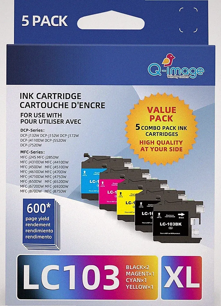 LC103 LC101XL Ink cartridges Compatible for Brother LC103XL LC101 PACK 5