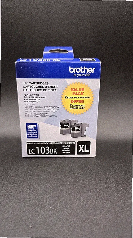 LC103BK XL Genuine OEM Brother Black Ink 2-pack Exp 11/27