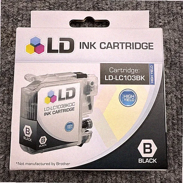 LD LC103BK LC103 High Yield Black Ink Cartridge for Brother