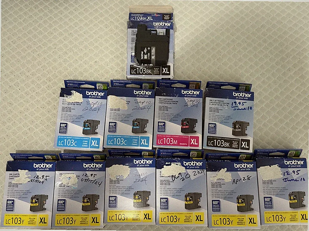 Lot of 10 Brother LC103 XL Original sealed Inks + 1 Bonus Gift Included
