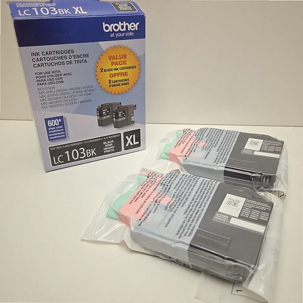 NEW OEM - BROTHER LC103BK 2-PACK BLACK INK - LC1032PKS - 2027