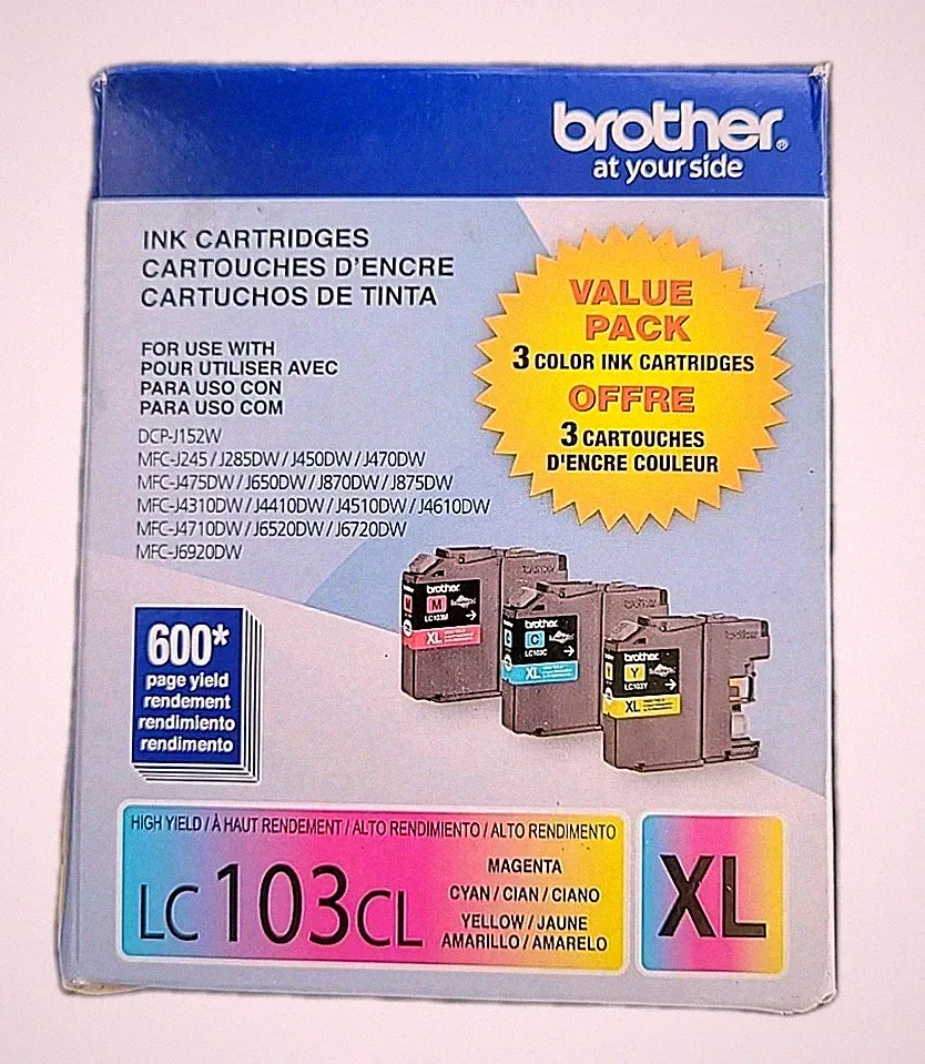 NEW OEM BROTHER LC103CL XL 3-PACK COLOR INK CARTRIDGES 04/2026 USA Seller