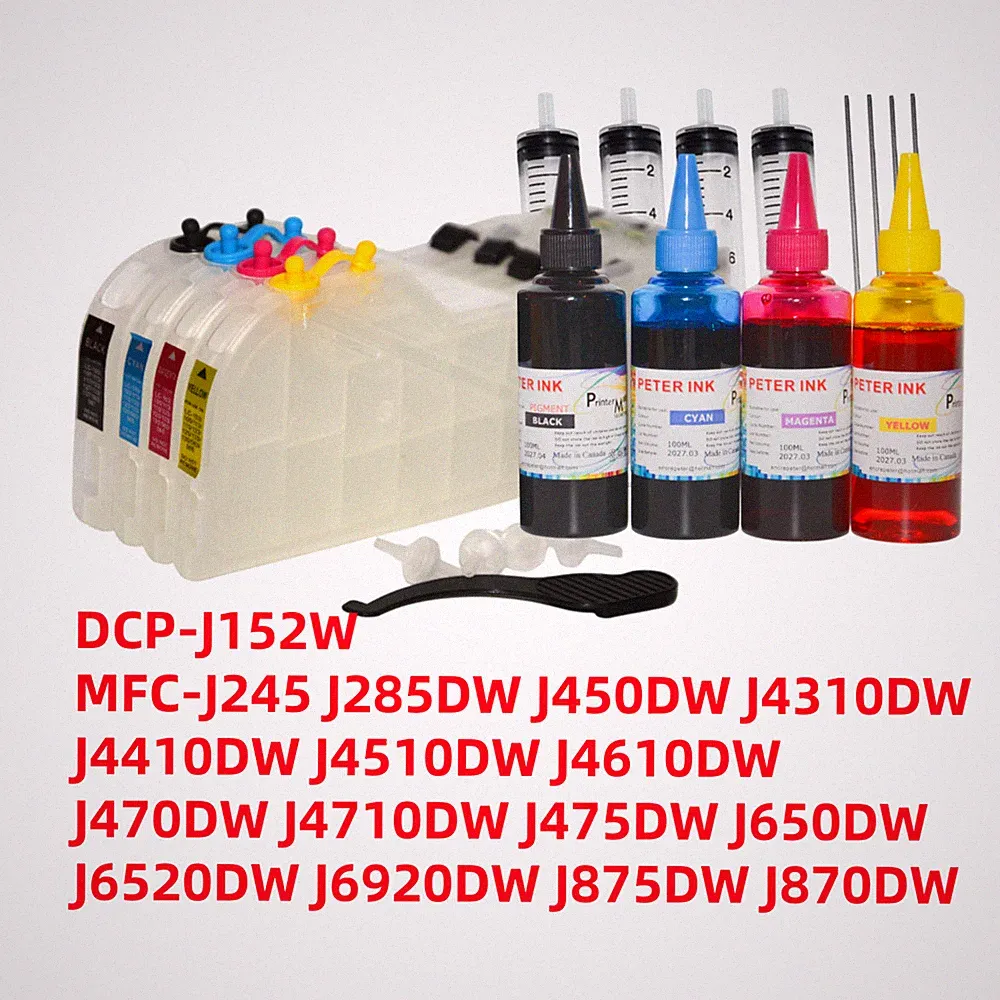 Refillable ink cartridge for Brother MFC J875DW J870DW J650DW Printer LC103 L